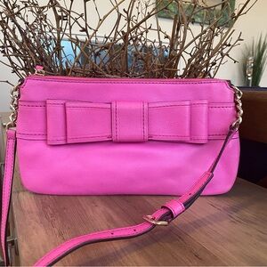 Kate Spade pink leather bow crossbody bag